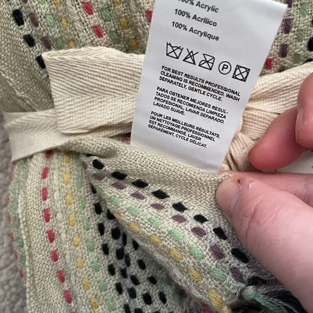 NWT Jaipur Posy Multicolor Acrylic Throw Blanket  51”x 71” Made In India